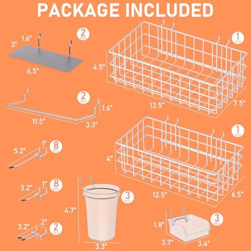 INCLY 30PCS Peg Board Organizer Accessories Kit with Bins, Cups & Baskets