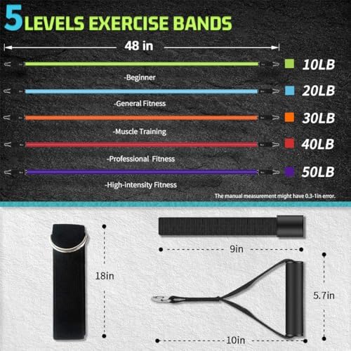 VEICK Resistance Bands with Handles, Exercise Tube Bands Set for Workouts