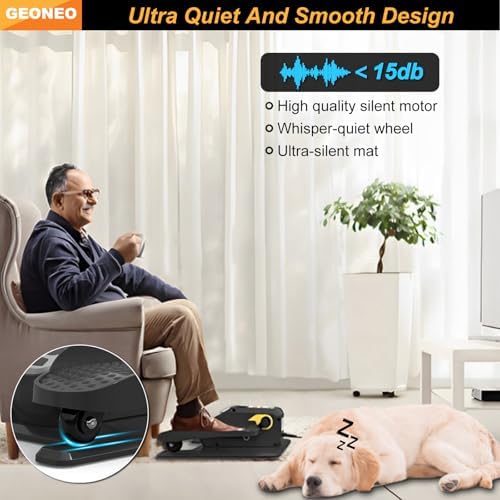 Under Desk Elliptical Machine, Electric Elliptical Exerciser for Senior, Quiet & Small Electric Seated Pedal Exerciser for Home with Monitor, Remote Control & 12 Adjustable Speeds