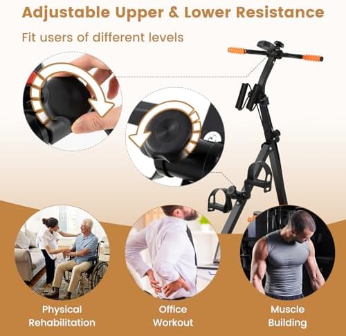 Pedal Exerciser Bike for Seniors, Hand Arm Leg Knee Physical Therapy Exercise Bike with Monitor