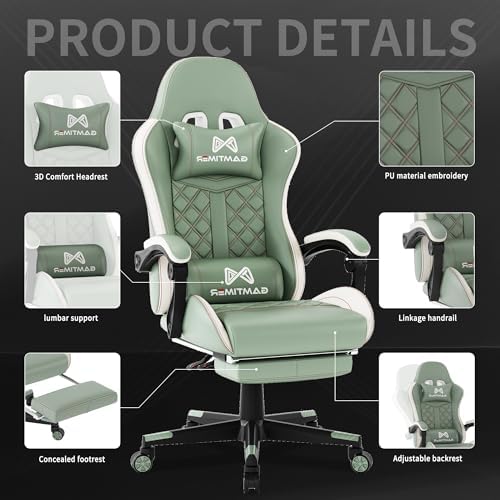 Gamtimer Gaming Chair, 400 LB Weight Capacity,with Pocket Spring Cushion