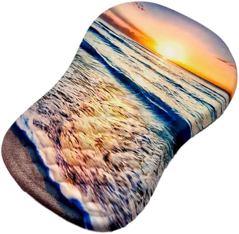 Ergonomic Mouse Pad with Wrist Rest, Mouse Pad with Memory Foam Massage Support, Non-Slip PU Base, Comfortable Typing Cushion for Home Office Computer Laptop, Beach
