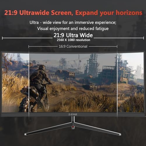 Z-Edge 30" Curved Gaming Monitor, WFHD1080P 200Hz 165Hz 144Hz, MPRT 1ms