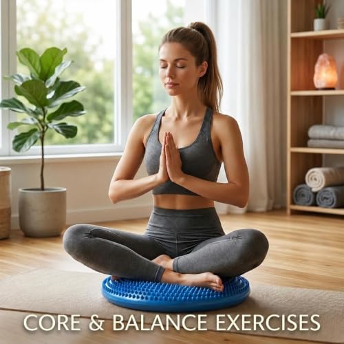 Hanstuten Wobble Seat Cushion Balance Disc - Rubber Wiggle Seat for Active Sitting, Office Desk Chair, and Core Strength Training