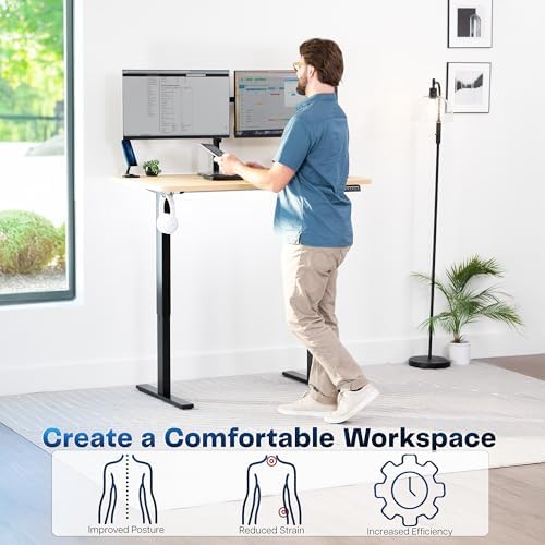 VIVO Light Wood 48 x 30 in Standing Desk, DESK-KIT-1B5C