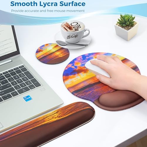 Mouse Pad and Keyboard Wrist Rest Support,Ergonomic Mouse Pad Set