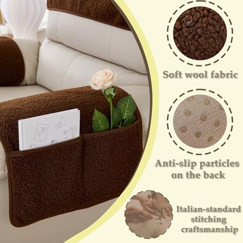 Armrest Covers for Recliner set of 3 Couch Arm Covers with Pockets for Sofa