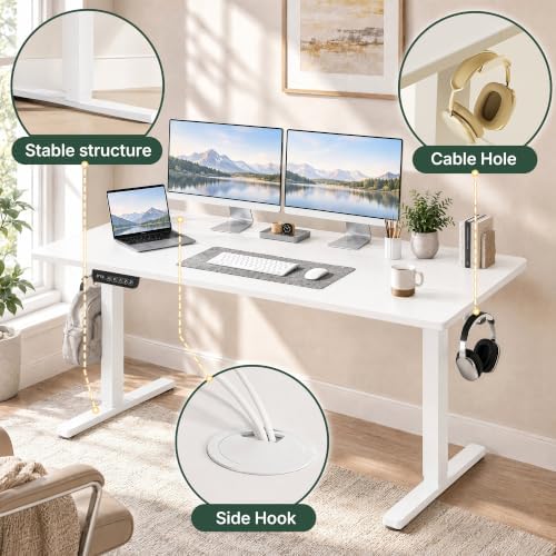 Electric Standing Desk,48in for Home,Office,Gaming,White