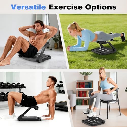 DERACY Sit Up Exercise Equipment, Adjustable Ab Machine, Multi-Functional Sit Up Machine, Ab Workout Equipment, Ab Trainer Machine for Women Men