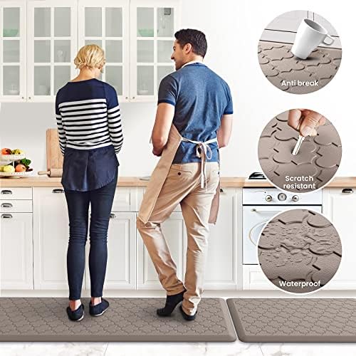 Kitchen Mat 2 PCS Cushioned Anti-Fatigue Floor Mat Standing Mat for Kitchen