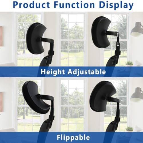 Wealrit Adjustable Office Chair Headrest Attachment 1PCS (Black)