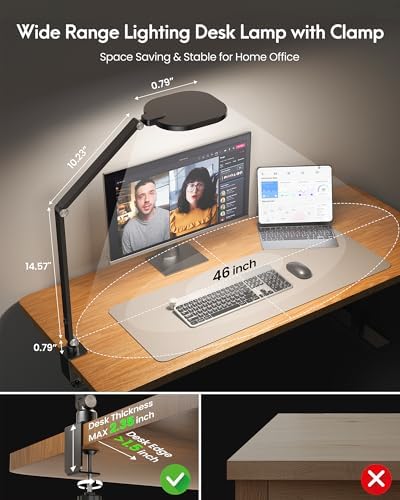 Zoom Lighting for Computer, LED Desk Lamp with Clamp for Video Conference