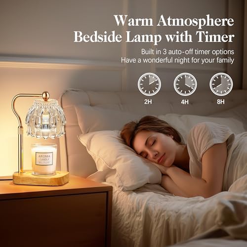 Candle Warmer Lamp with Timer Dimmer, Wax Melts Warmer Lamp for Gift, Clear