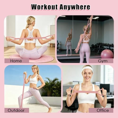 Figure 8 Resistance Bands with Handles,Silicone Exercise Band Set
