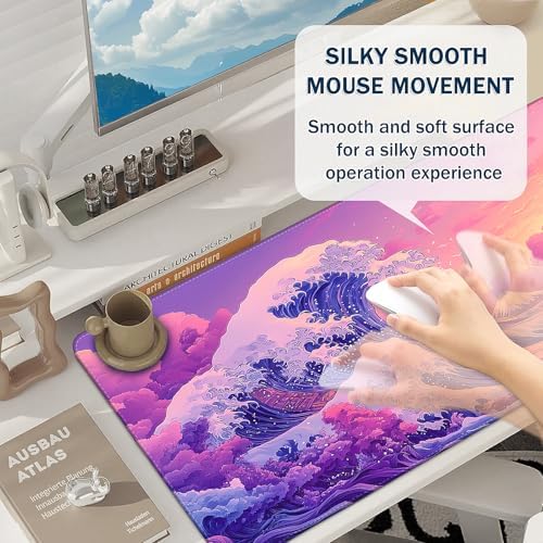 Mouse Pad Gaming - Desk Mat for Keyboard and Mouse - Large Mouse Pad for Desk, Mousepad (35.4" X 15.7") with Non-Slip Base, Desks Pad Mat Office and Home