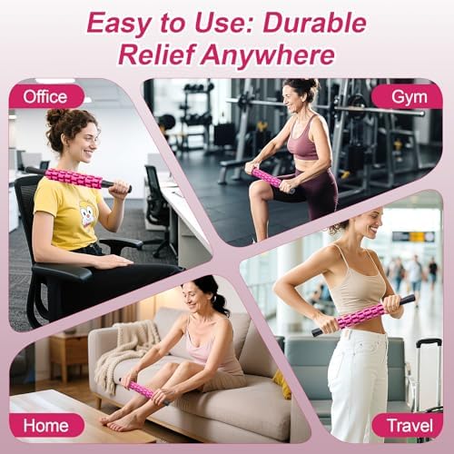 ZanLLW Muscle Roller Stick, Muscle Roller, Liposuction Massage Roller for Lymphatic Drainage, Massager Stick for Relief Muscle Soreness, Trigger Points, Help Exercise Runner Legs, Back Recovery