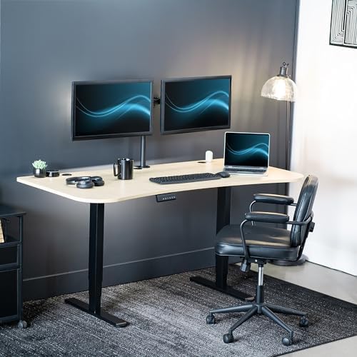 VIVO Light Wood 63 x 32 in Standing Desk, DESK-KIT-2B1C
