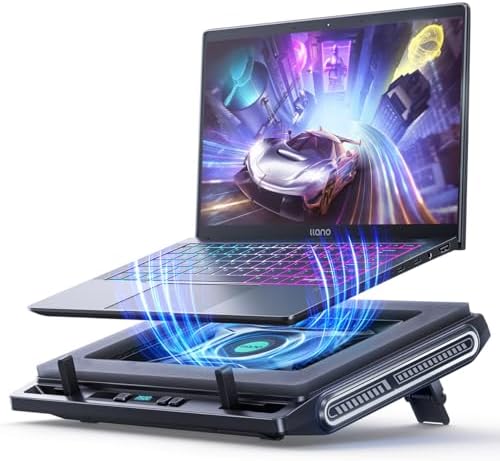 llano Laptop Cooler, Gaming Laptop Cooling Pad with 3500RPM Turbofan