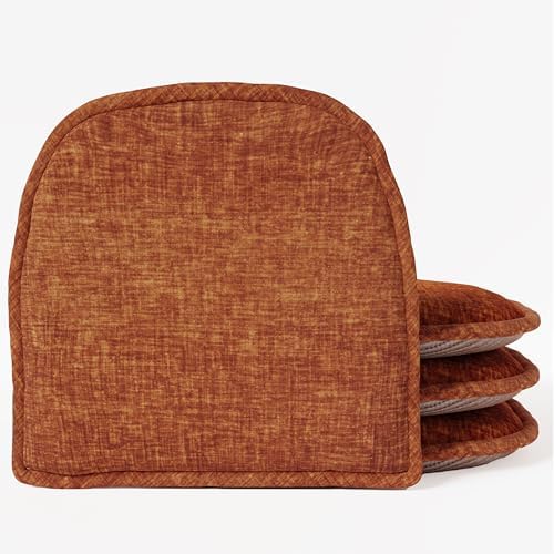 Klear Vu Raindrop The Gripper Non Slip Chair Cushions, Soft & Comfortable Seat Pad, Sitting Pillow for Kitchen, Dining or Office, 4 Count (Pack of 1), Cayenne