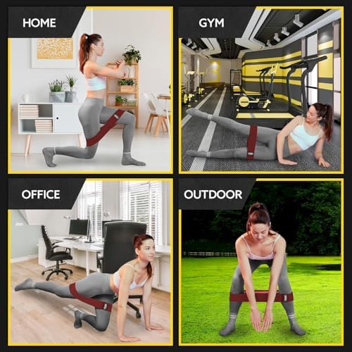 Fabric Resistance Bands for Working Out, 3-Pack for Legs and Glutes