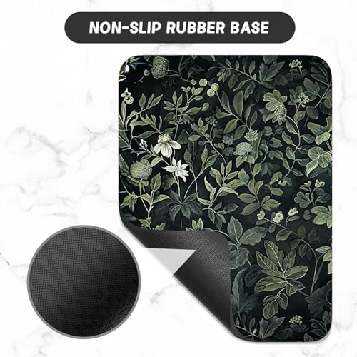 Small Mouse Pad, Mini Mouse Pad 6 x 8 Inch, Thick Rubber Waterproof Mouse Mat, Cute Mousepad for Women Men Wireless Mouse Laptops Home Office, Vintage Plants