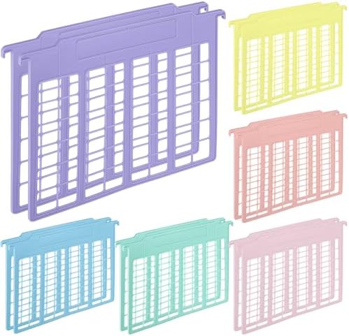 Watersay 12 Pack File Cabinet Dividers 11 x 6 in, Pastel Color