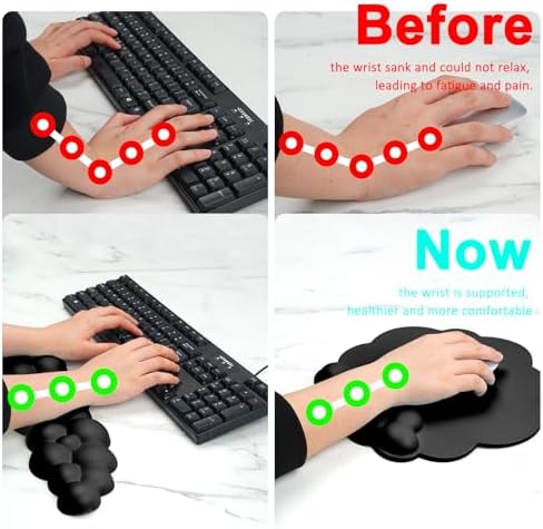 Cloud Wrist Rest Mouse Pad & Keyboard Wrist Support Set for Home & Office