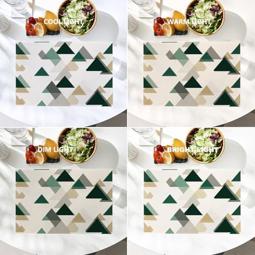 Batmerry Abstract Neutral Tones Linen Placemats Set of 4, Geometric Art Modern Washable Table Mats for Kitchen Table Thickened Heat Insulation Dining Set Indoor Outdoor 12X18 in
