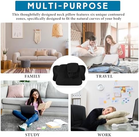 HunnmingRe Pillow Case for Cervical Neck, Black, Queen Size