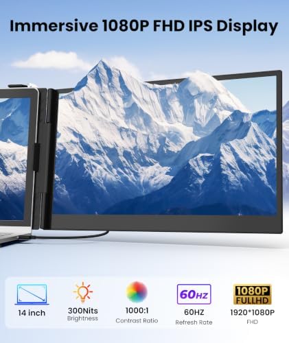 14" Laptop Screen Extender, Ultra Lightweight & Portable Monitor