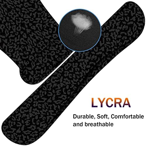 Keyboard Wrist Rest Pad and Ergonomic Mouse Pad Wrist Rest (with Coaster) Set, Non-Slip Base & with Memory Foam for Easy Typing and Wrist Pain Relief - Black Leopard Print
