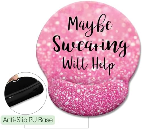 LIMKRIAN Pink Ergonomic Mouse Pad with Wrist Rest, Cute Mousepad for Women