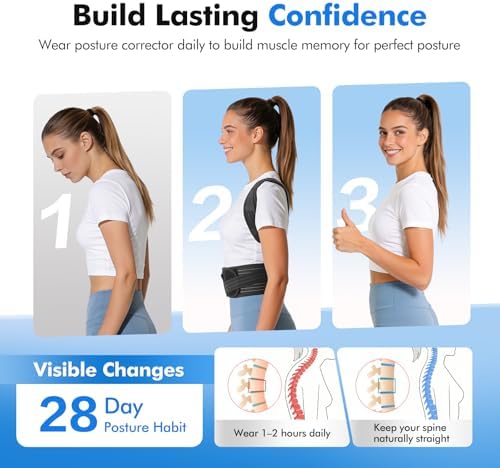 babaka Posture Corrector for Women and Men, Back Brace Adjustable Shoulder Brace for Upper and Lower Back Pain Relief,Shoulder Straightener,Hunchback,Thoracic, Spine Corrector, Scoliosis (Medium)