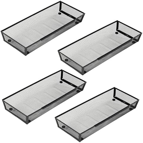 Mesh Tray Silverware Drawer Organizer Utensil Cutlery Tray Office Supplies Organizer for Flatware, Knives,Home,Office, School,Bedroom 15X6'' Black