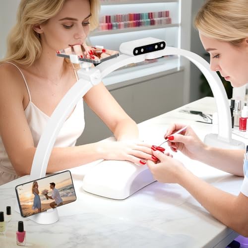 KIRKAS Half Moon Light for Nail Desk, 29in Foldable Nail Lamp for Desk