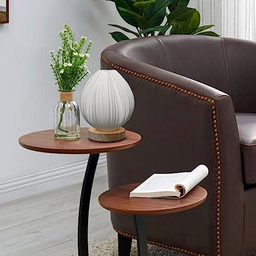 Lotus Small Table Lamp, Vintage Pleated Night Light for Bedside & Decor