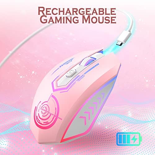 UHURU Wireless Gaming Mouse, Rechargeable 10000 DPI LED PC Mouse