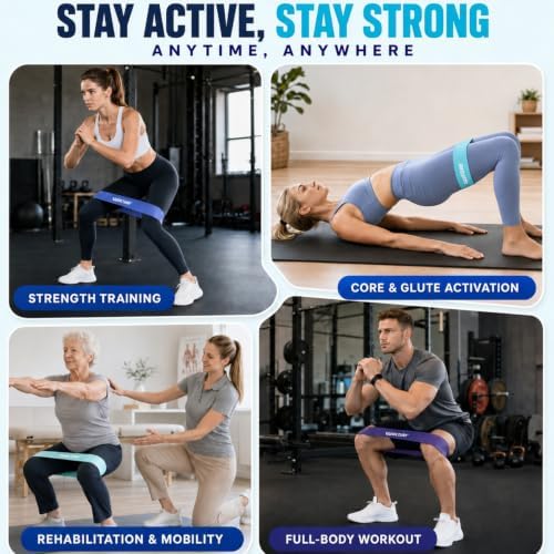 WIKDAY Resistance Bands for Working Out Exercise Loop Bands Workout Bands Set for Men Women Body Stretching, Crossfit Training, Home Workout, Physical Therapy, Booty Legs, Set of 5