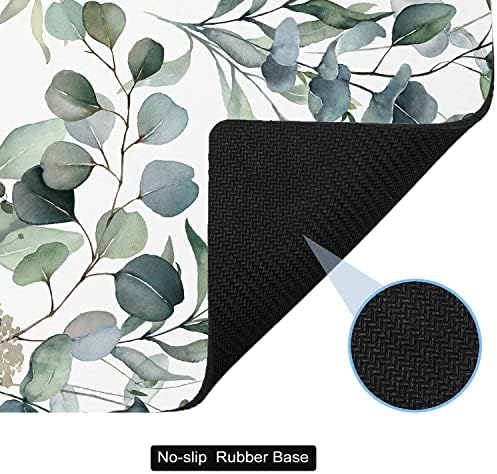 Small Mouse Pad Cute, Mini Mouse Pads for Wireless Mouse and Laptop, Travel Mousepads with Designs - Watercolor Green Leaves, Portable Mousepad with Non-Slip Rubber Base - 5.5 x 7 in