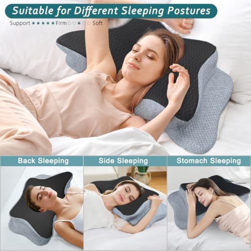 CHxxy Cervical Pillow for Neck Pain Relief, Memory Foam Pillows