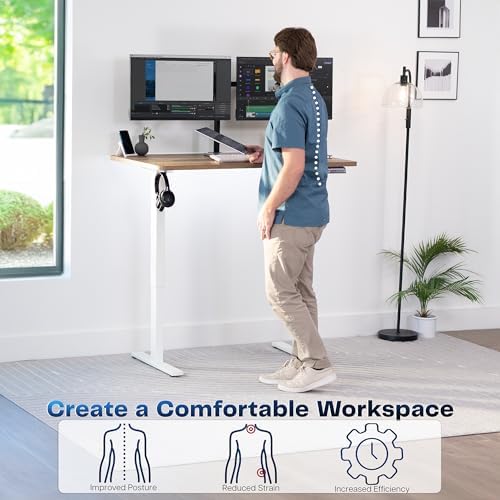 VIVO Reclaimed Wood 48 x 30 in Standing Desk, DESK-KIT-1W5P