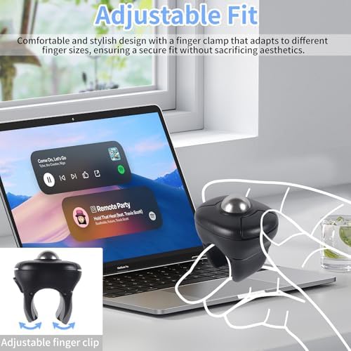 elec Space Wireless Ring Mouse - Creative Air Finger Trackball for Tablets & Phones, Bluetooth & 2.4G Connectivity, Ideal for Video Streaming, Remote Photography, and Music Control