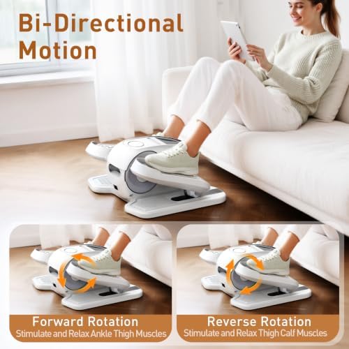 Under Desk Elliptical Exercise Machine, Elliptical Leg Exerciser as Seen on TV, 12 Speeds Leg Exerciser While Sitting for Seniors, Electric Seated Foot Pedal Exerciser for Home Gift for Women