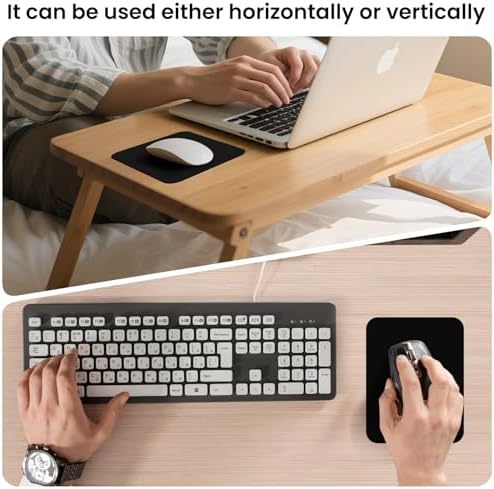 Small Mouse Pad 6 x 8 Inch, Horizontal and Vertical Flexible use. Great for Traveling, Wireless laptops, Keyboard Trays, Offices, etc. (Black)