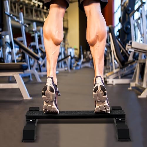 Heavy Duty Steel Calf Raise Bar, Standing Calf Raise Machine, Calf Stretching Squat, Foot Stretch, Anti-Slip Solid Calf Block for Home and Gym, Black