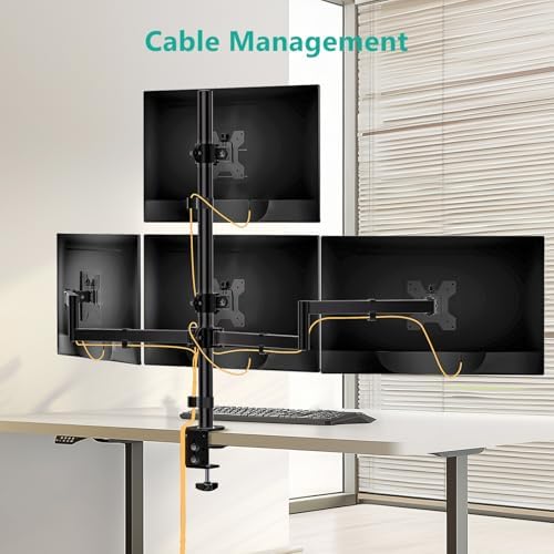 WALI Stacked 4 Monitor Mount for 13-27 inch Screens, up to 22 lbs per Arm