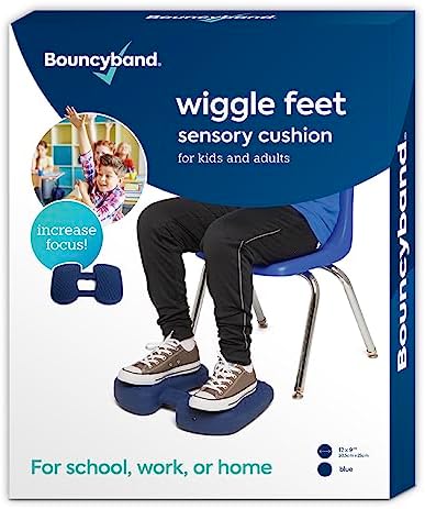 Bouncyband Wiggle Feet, Dark Blue, 1 Pack – Sensory Foot Cushion Quietly