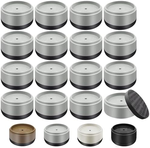 Furniture Risers Bed Risers Heavy Duty 1 inch, 2 inch, 3 inch, 4 inch Round Adjustable Bed Lifts Riser for Desk Legs Table Couch Sofa Chair Refrigerator Washing Machine (1 Inch, Gray, 16 Pack)