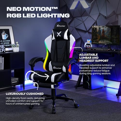 X Rocker PC Computer Gaming Desk Chair with Wheels, College Dorm Room Essentials for Guys and Girls, Adjustable, Ergonomic Office Chair, Gifts for Gamers