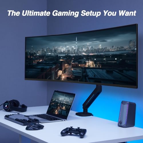 AVLT Single 27”-45” RGB Gaming Monitor Arm Desk Mount -Black